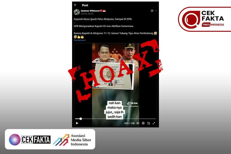 CEK FAKTA: Benarkah DPR Bahas Kasus Ijazah Palsu Jokowi dan Minta Kapolri Dinonaktifkan?